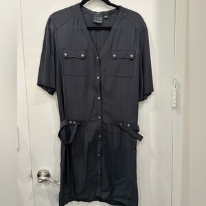 Trouve Black Button-Down Dress